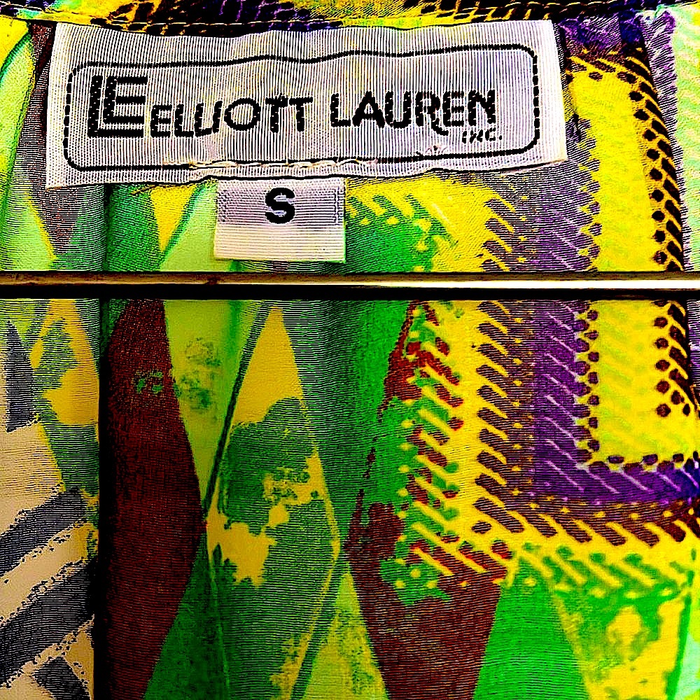 🌈EUC LE ElliottLauren BohemianStyleFabulousColors. SheerPuffySleevesCurved Hem